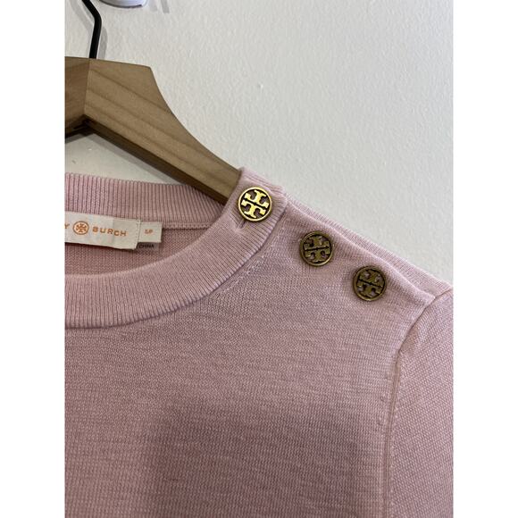 Tory Burch Kimberly Sweater S Merino Wool Coquette Preppy Minimalist Old Money - Picture 4 of 14